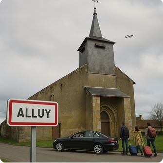 ALLUY – Église et scène d’arrivée